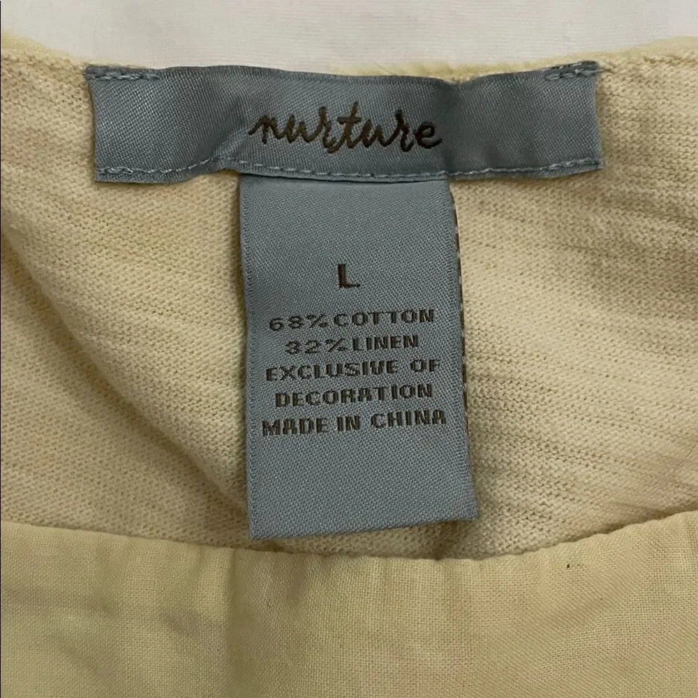 Nurture Yellow Cotton Linen Sleeveless Pullover Top Shirt Womens Size Large - Picture 2 of 7